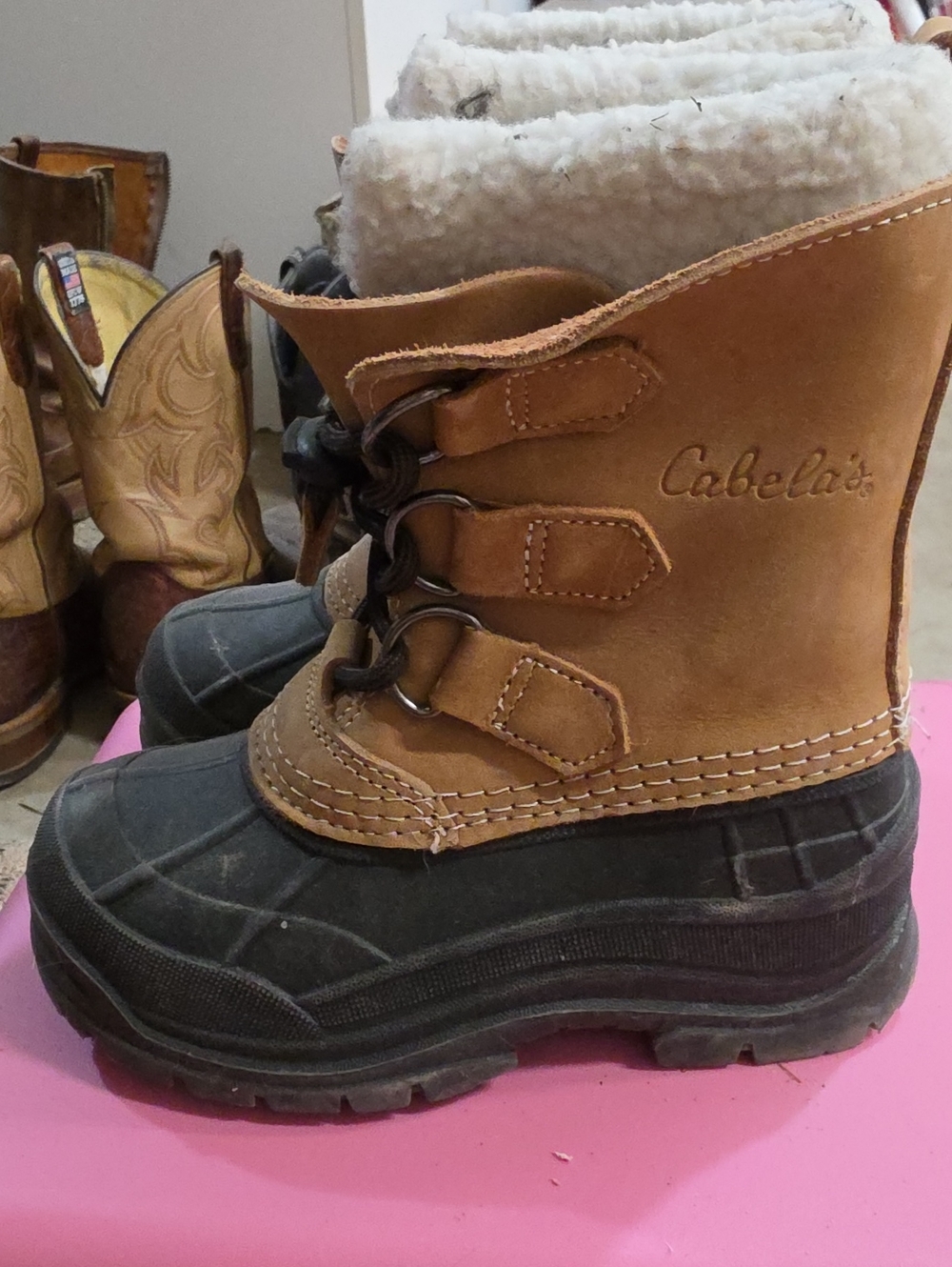 Cabela's Brown and Black Kids Insulated Snow Boots